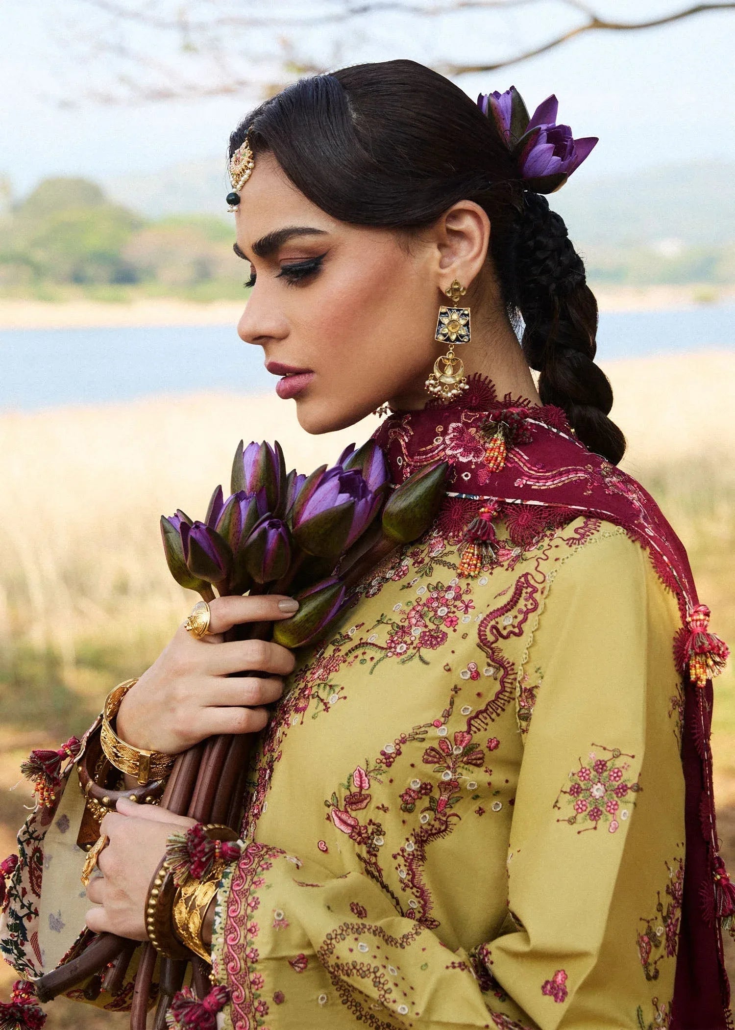 Hussain Rehar | Luxury Lawn 25 | Minted - Aqsa Fabrics
