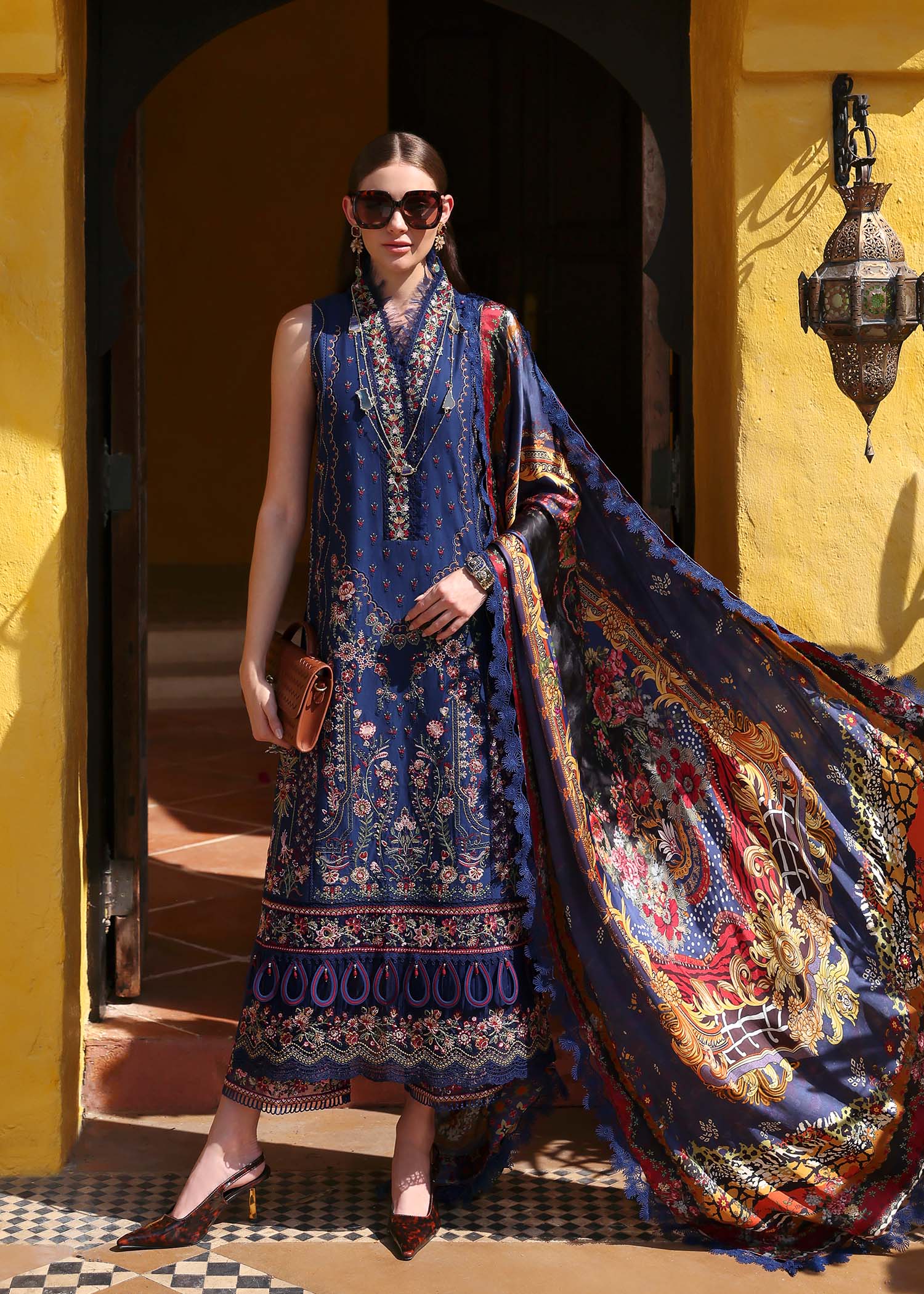 Kanwal Malik | Elysia Luxury Lawn 25 | Azure - Aqsa Fabrics