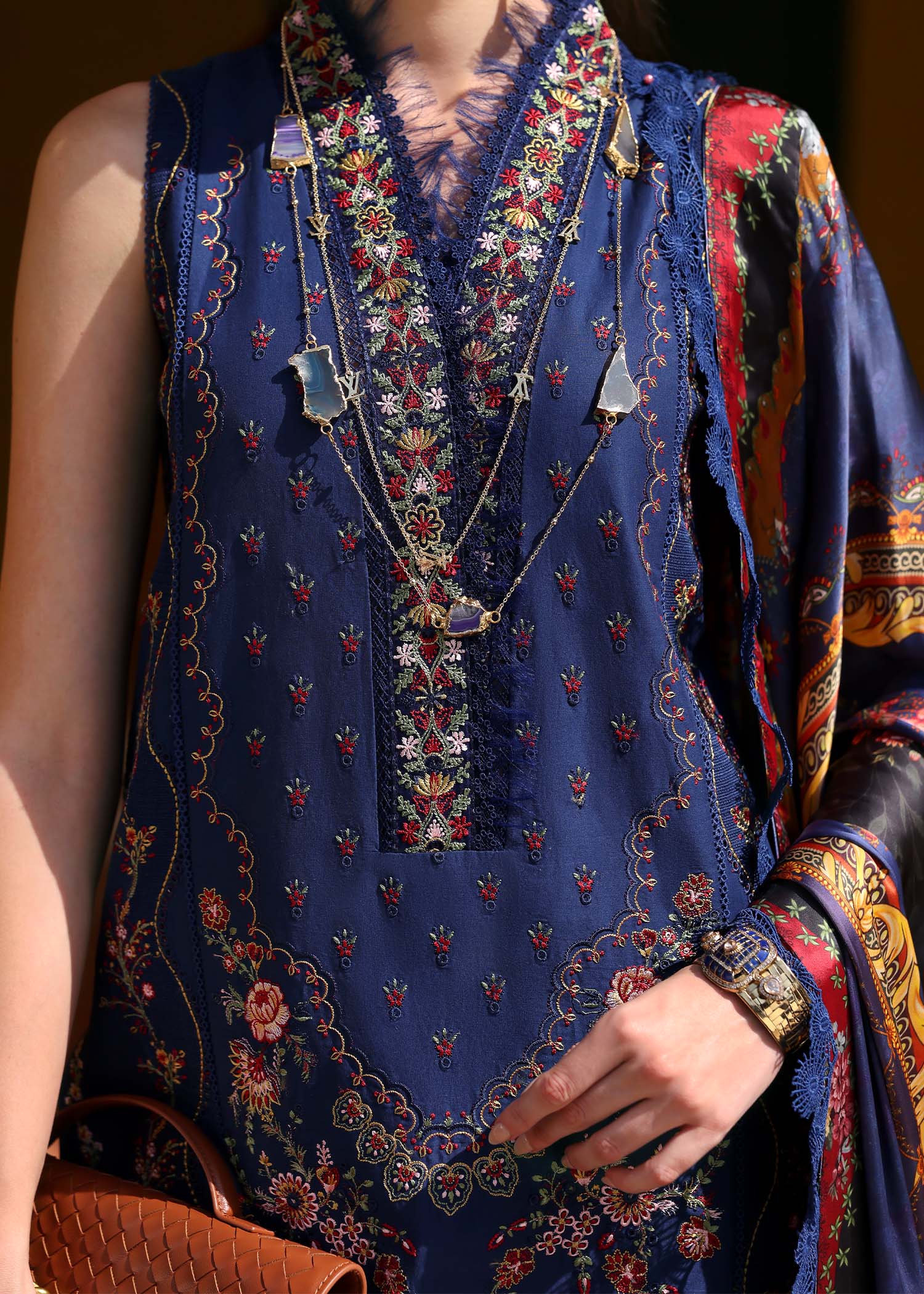 Kanwal Malik | Elysia Luxury Lawn 25 | Azure - Aqsa Fabrics