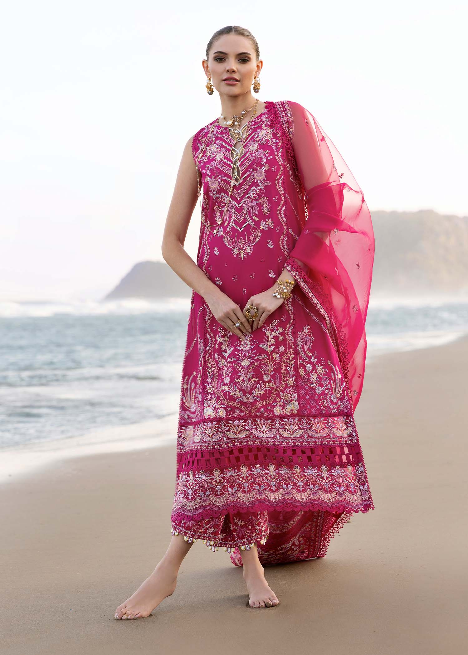Kanwal Malik | Elysia Luxury Lawn 25 | Evaline - Aqsa Fabrics