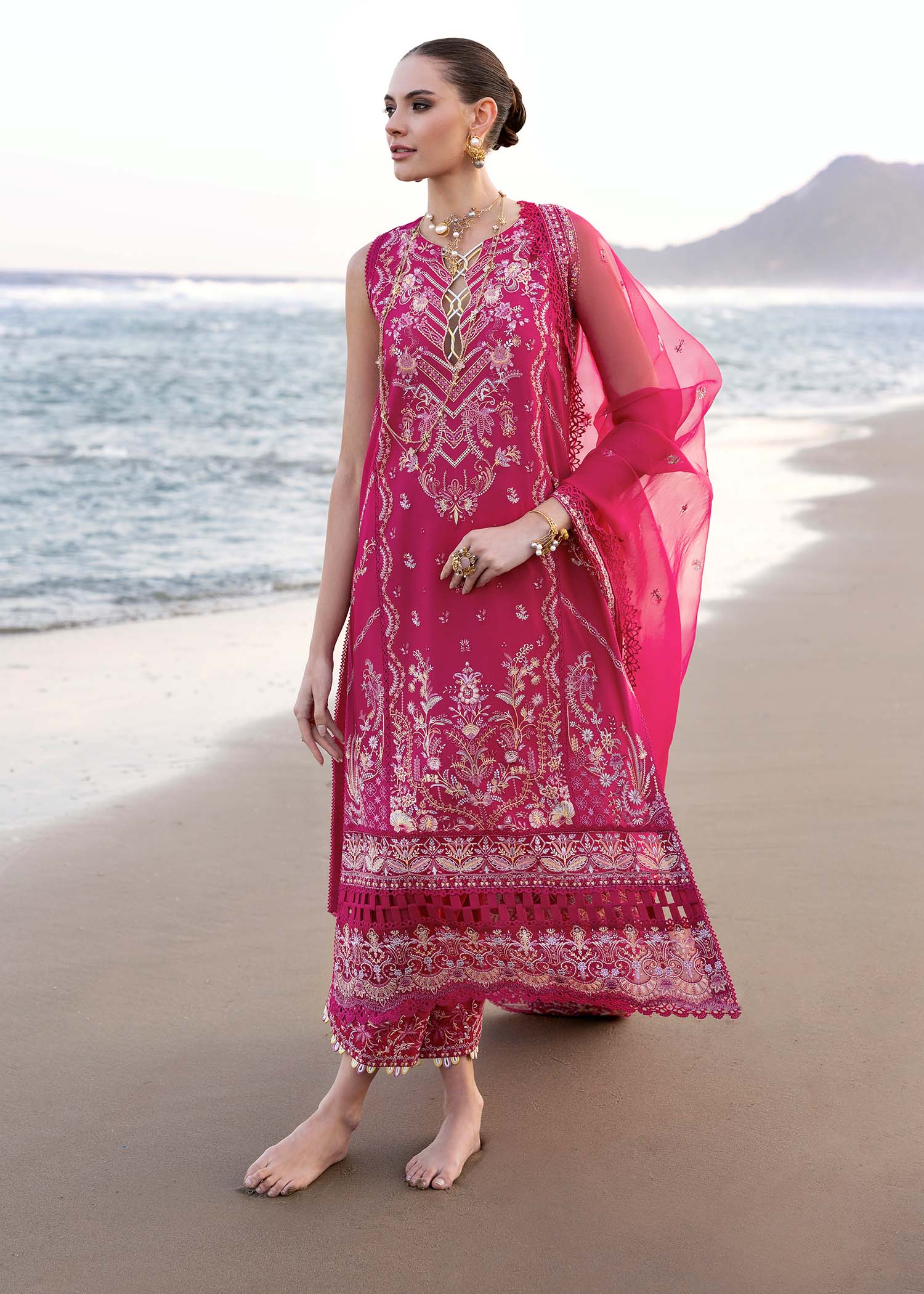 Kanwal Malik | Elysia Luxury Lawn 25 | Evaline - Aqsa Fabrics