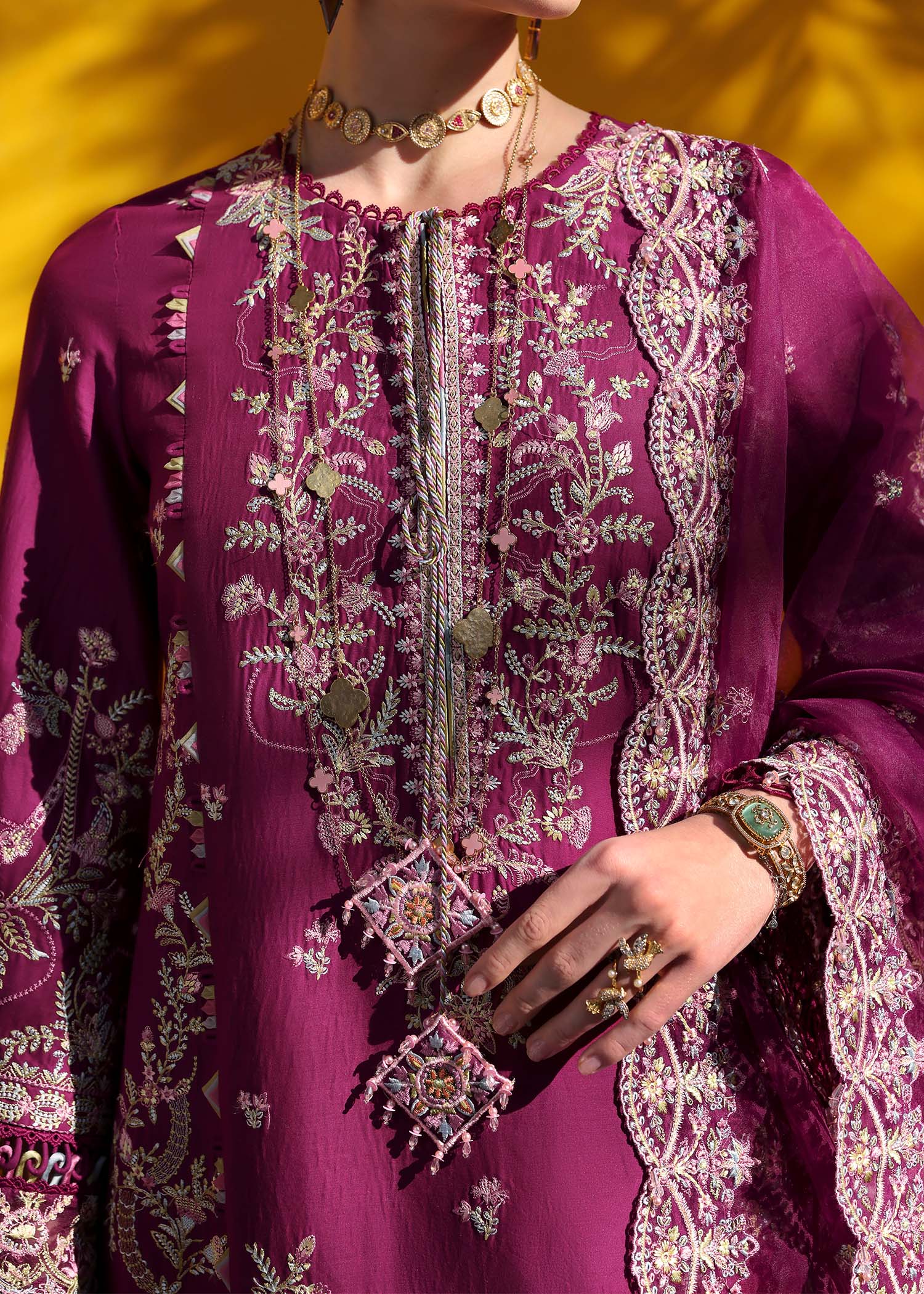 Kanwal Malik | Elysia Luxury Lawn 25 | Lavena - Aqsa Fabrics