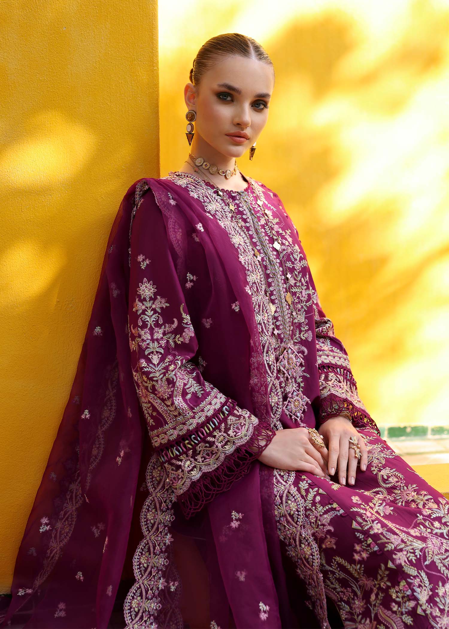 Kanwal Malik | Elysia Luxury Lawn 25 | Lavena - Aqsa Fabrics