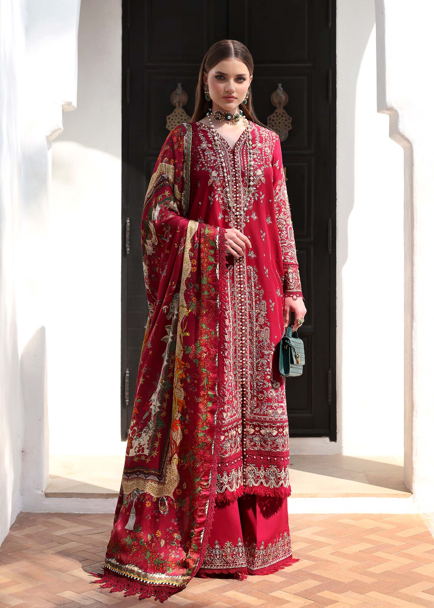Kanwal Malik | Elysia Luxury Lawn 25 | Marina - Aqsa Fabrics