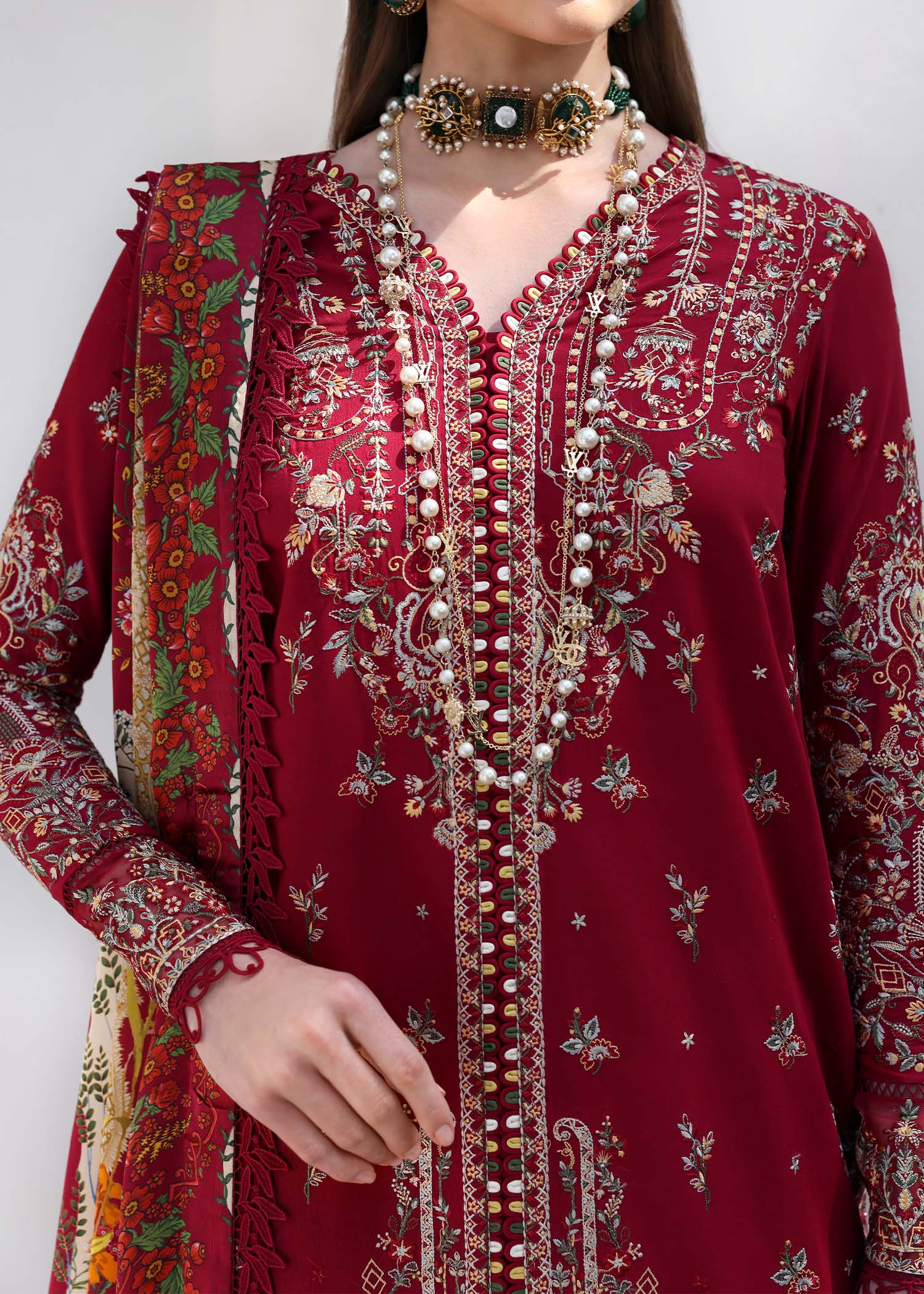 Kanwal Malik | Elysia Luxury Lawn 25 | Marina - Aqsa Fabrics