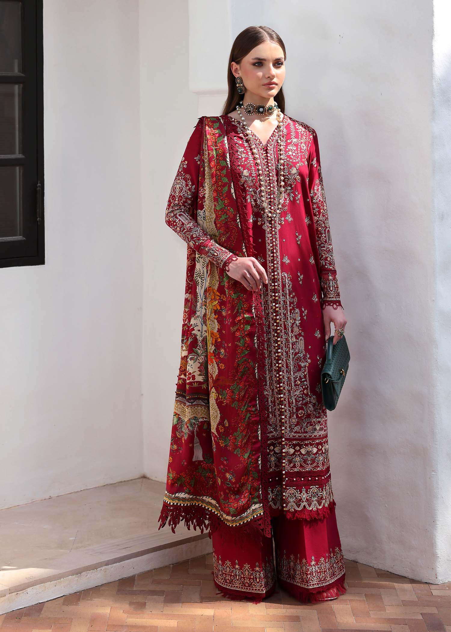 Kanwal Malik | Elysia Luxury Lawn 25 | Marina - Aqsa Fabrics