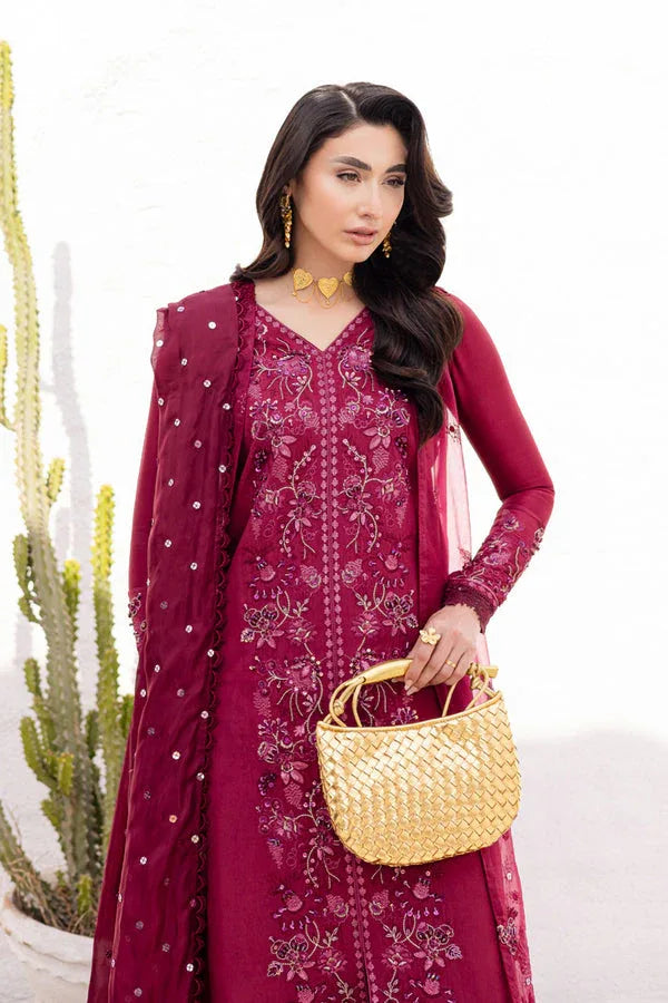 Marjjan | Elyna Lawn | LENI MP-46 (MAGENTA) - Aqsa Fabrics