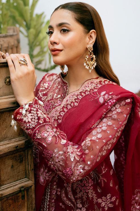 Declare | Mireya Luxury Festive | CRIMSON LFU-0018 - Aqsa Fabrics
