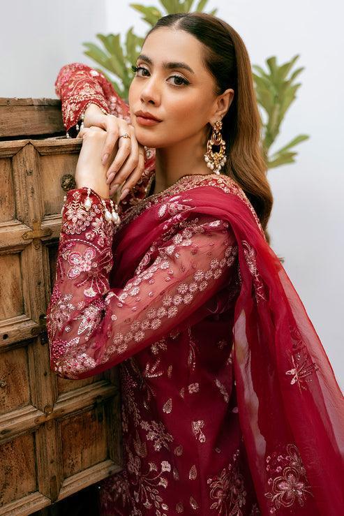 Declare | Mireya Luxury Festive | CRIMSON LFU-0018 - Aqsa Fabrics
