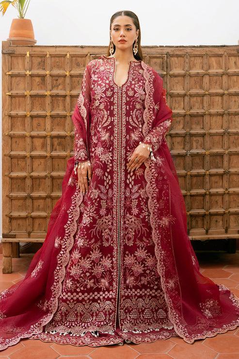Declare | Mireya Luxury Festive | CRIMSON LFU-0018 - Aqsa Fabrics