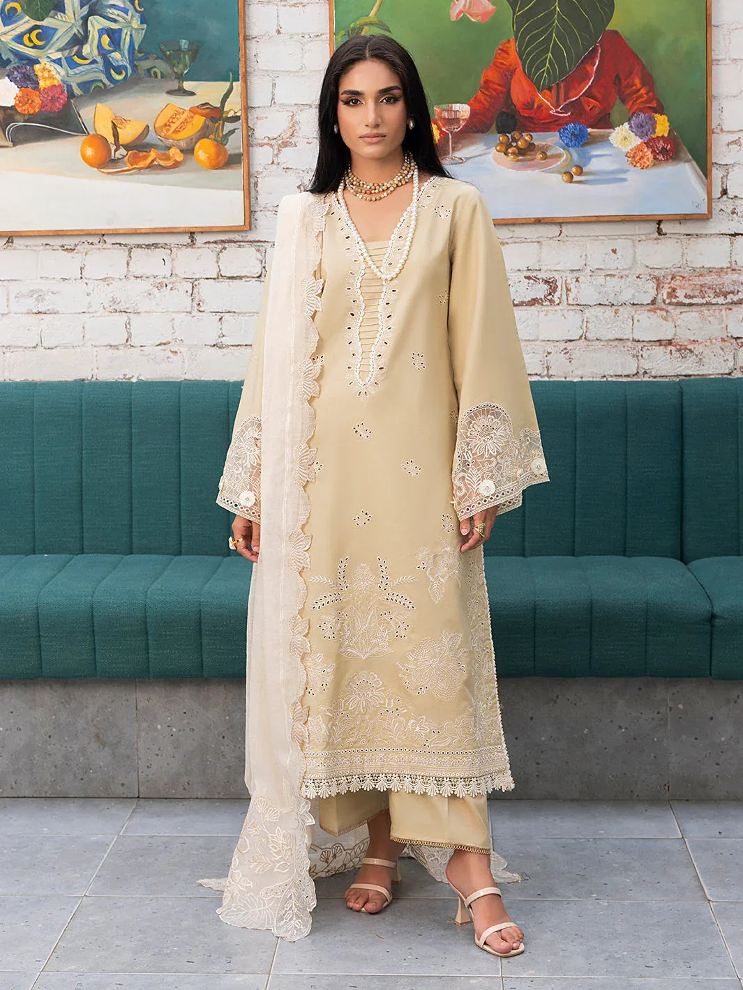 Izel | Meadow Muse Embroidered Lawn 25 | LIORA - Aqsa Fabrics