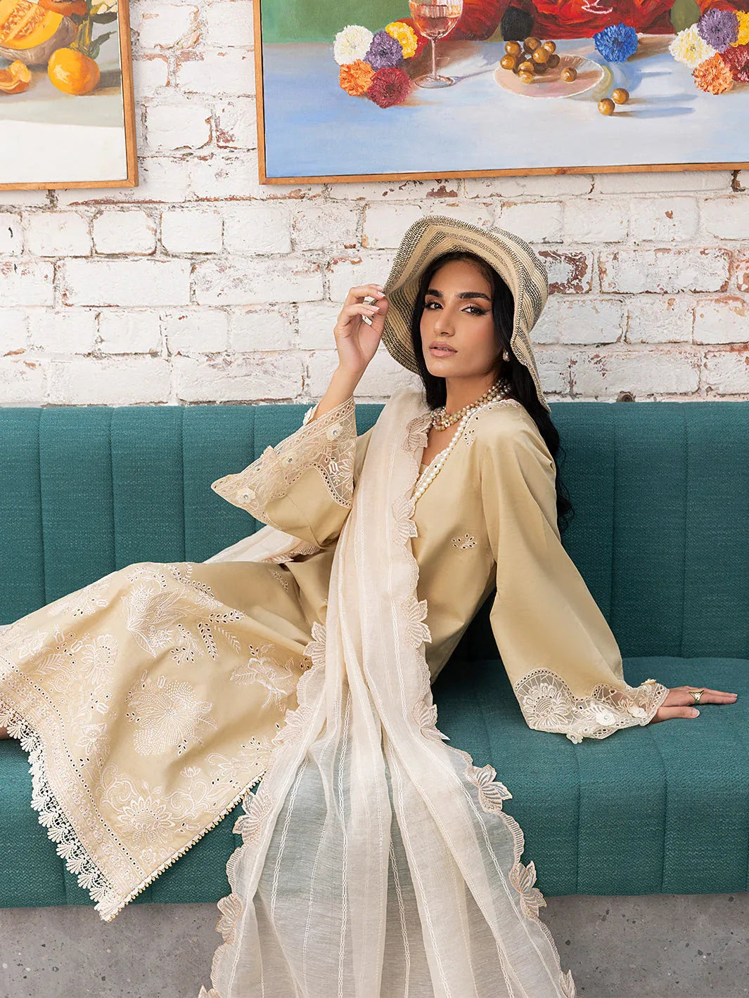 Izel | Meadow Muse Embroidered Lawn 25 | LIORA - Aqsa Fabrics