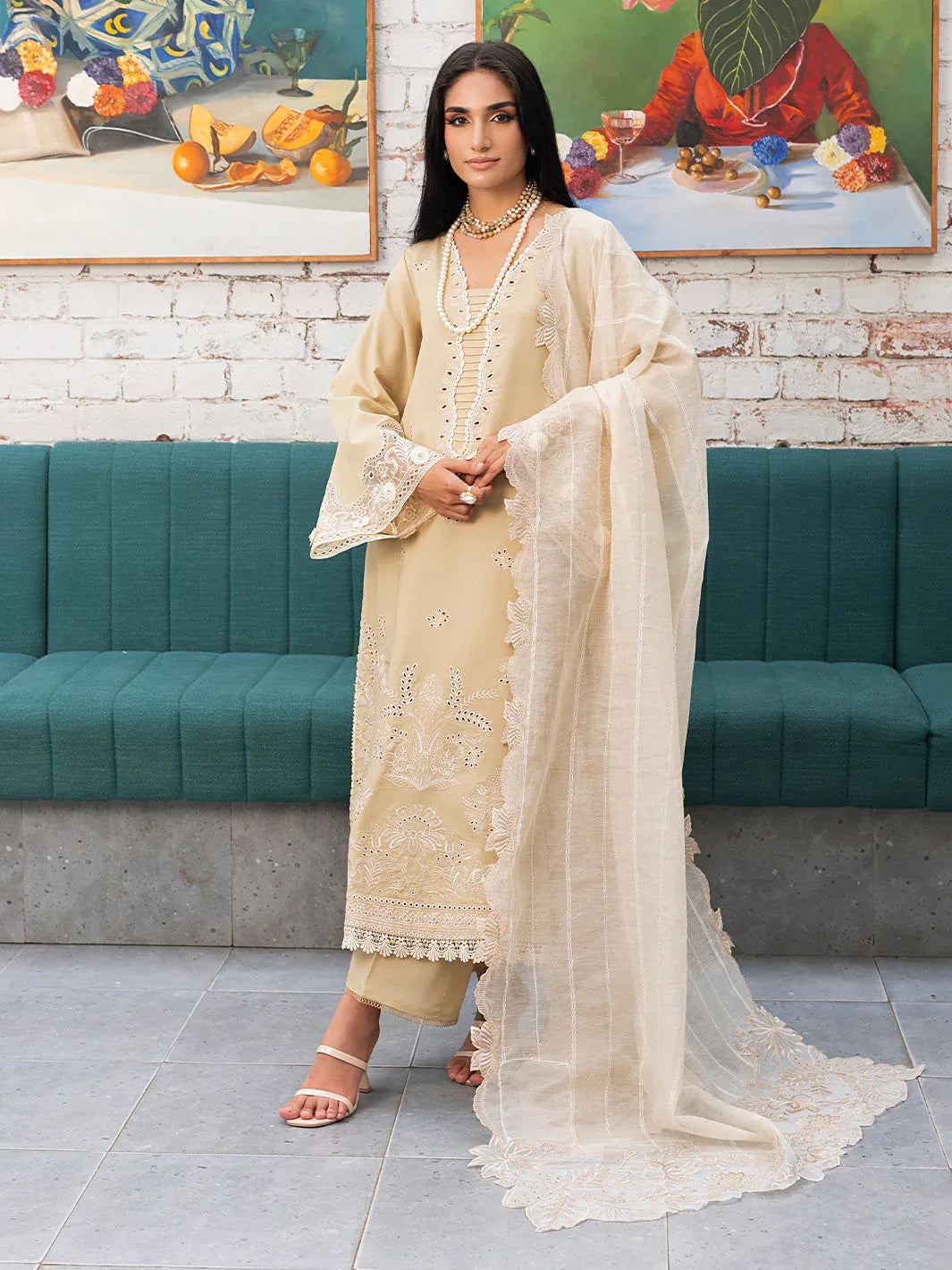 Izel | Meadow Muse Embroidered Lawn 25 | LIORA - Aqsa Fabrics