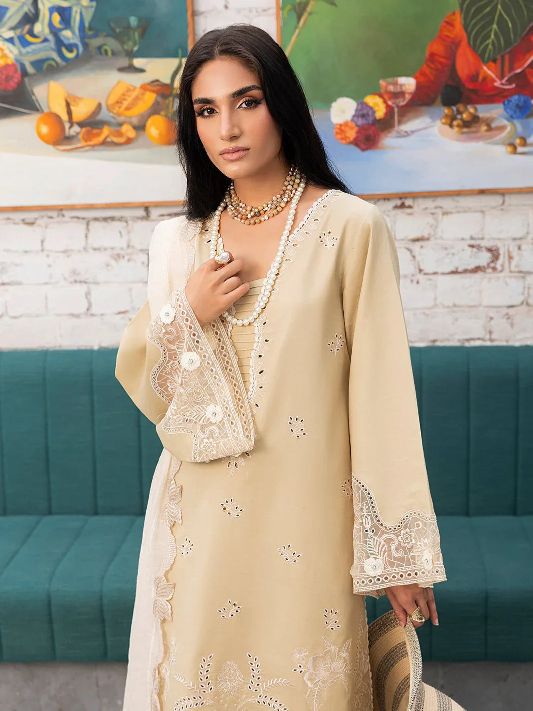 Izel | Meadow Muse Embroidered Lawn 25 | LIORA - Aqsa Fabrics