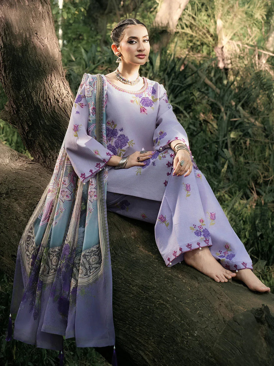 Hemstitch | The Garden Lawn | Lavender - Aqsa Fabrics