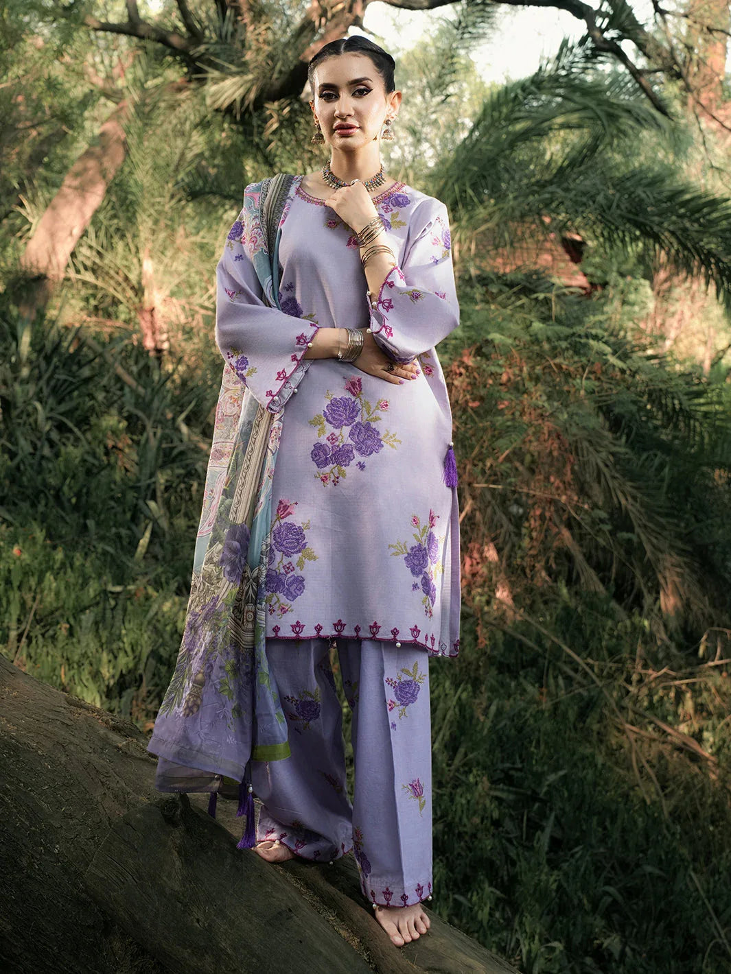 Hemstitch | The Garden Lawn | Lavender - Aqsa Fabrics