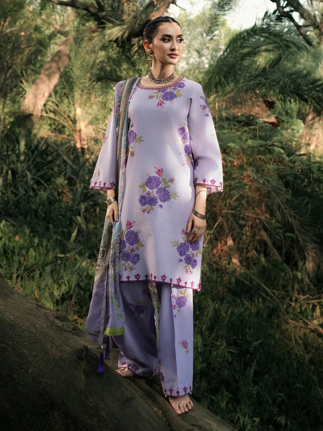 Hemstitch | The Garden Lawn | Lavender - Aqsa Fabrics