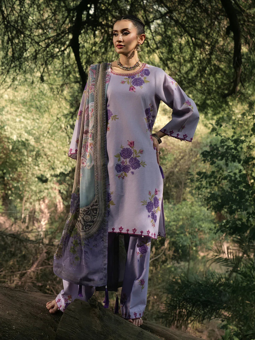 Hemstitch | The Garden Lawn | Lavender - Aqsa Fabrics