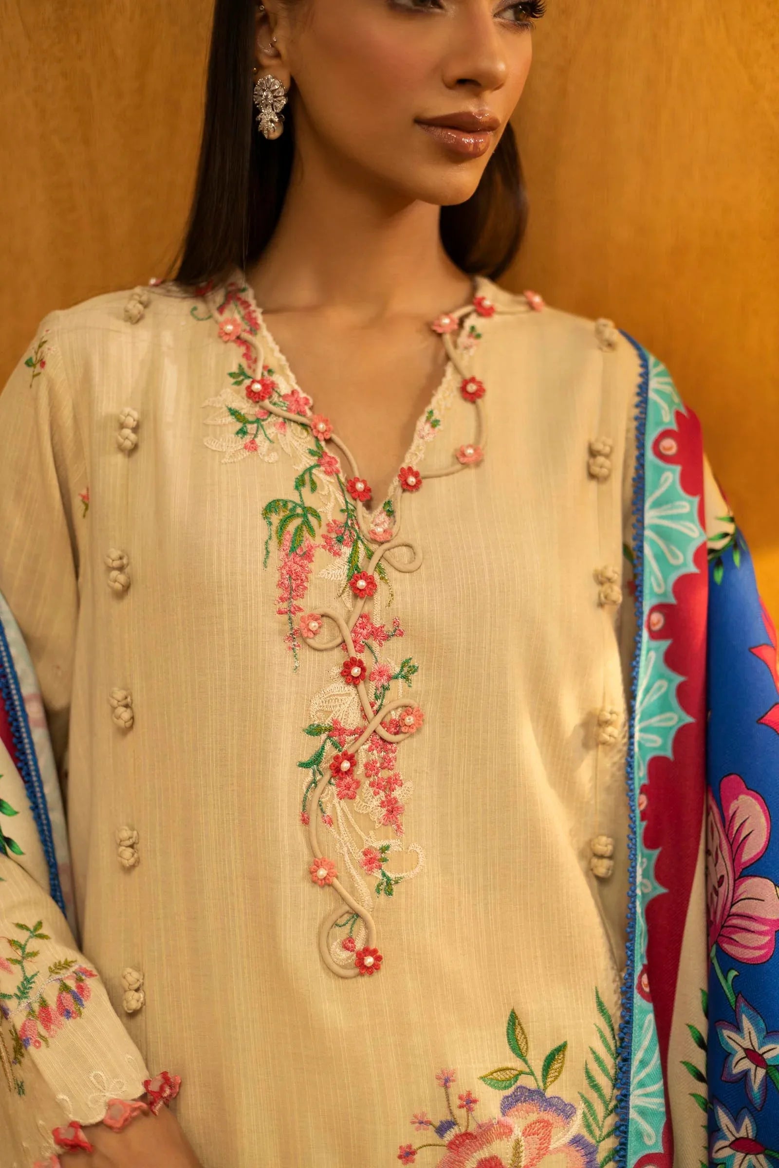 Sana Safinaz | Muzlin Winter 25 | M253-001A - Aqsa Fabrics