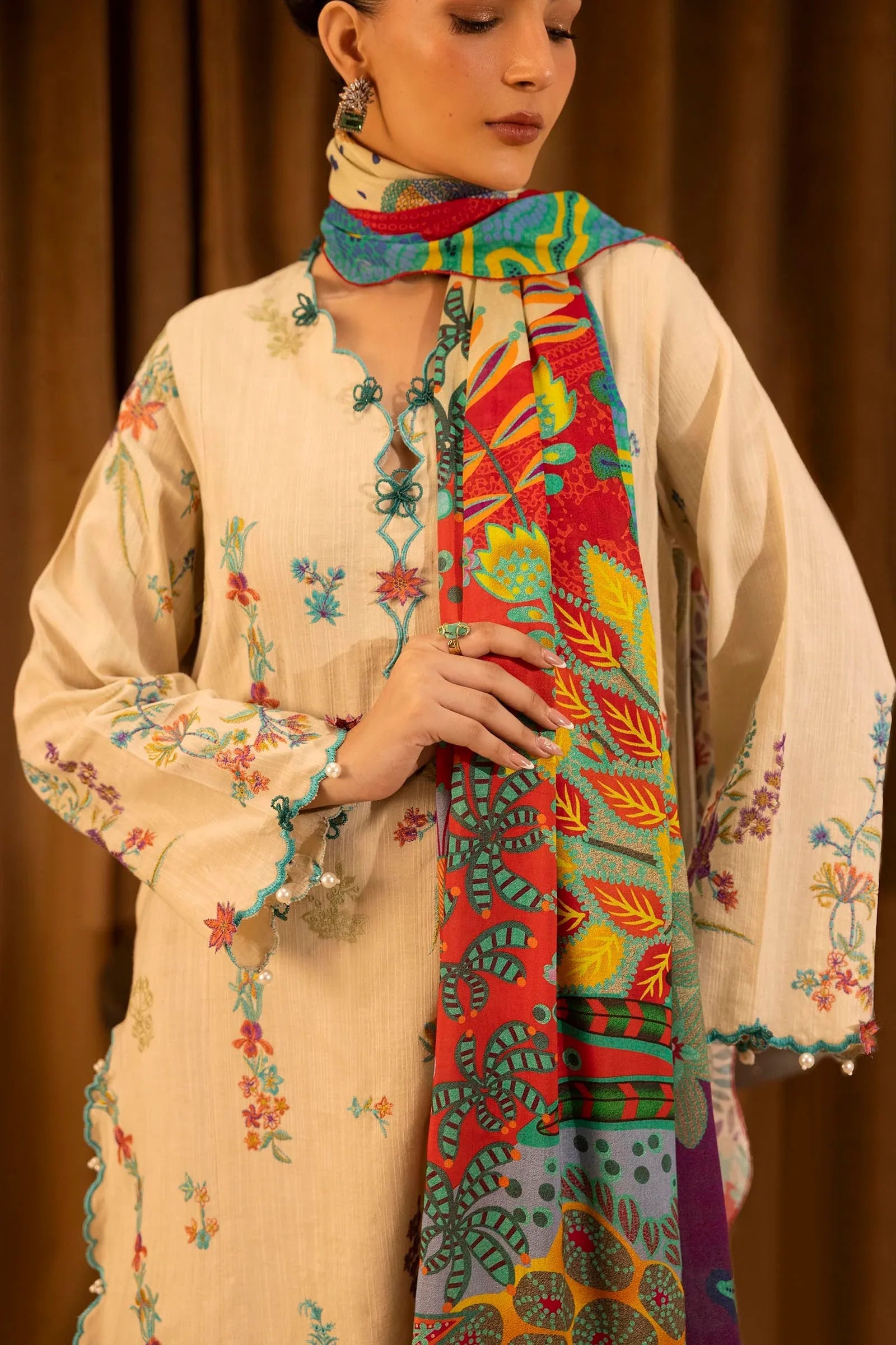 Sana Safinaz | Muzlin Winter 25 | M253-008B - Aqsa Fabrics