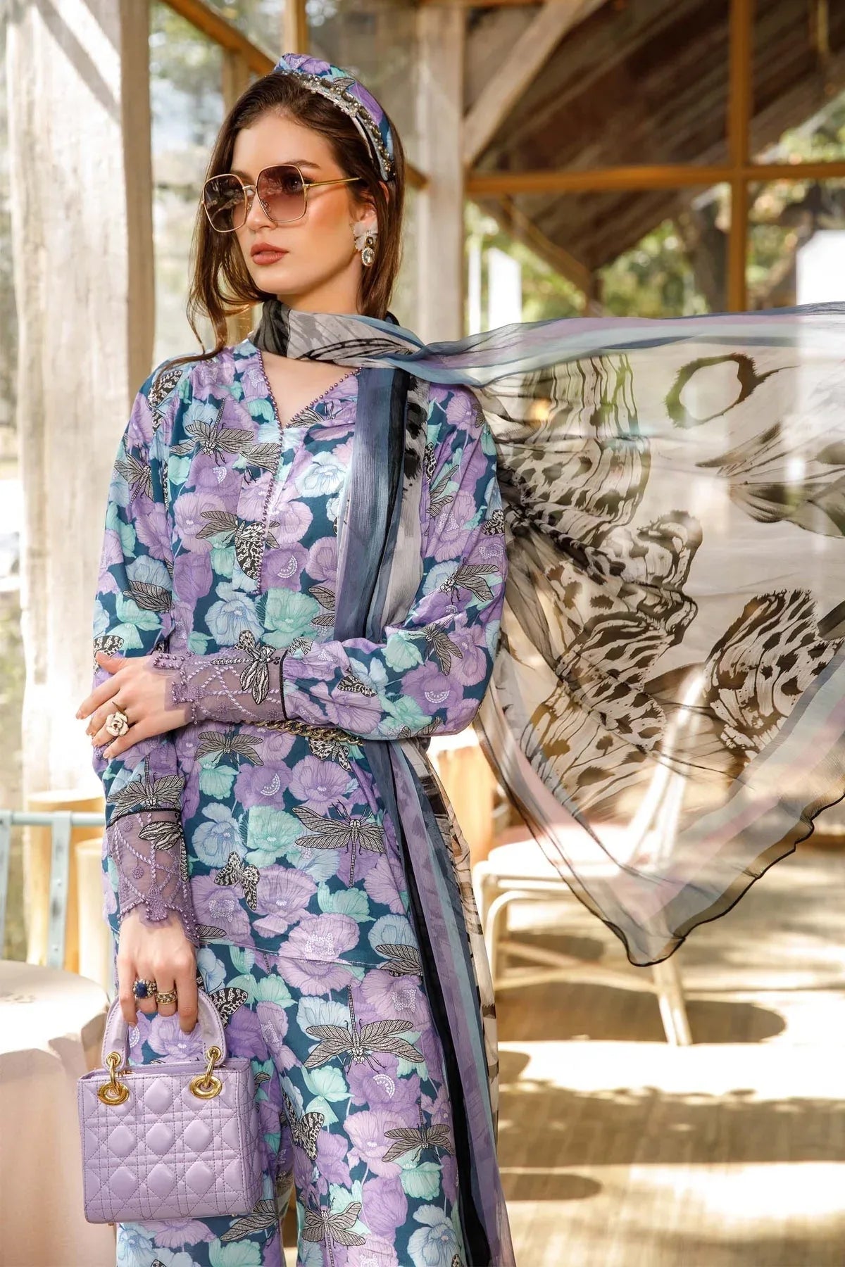 MARIA B DIGITAL LAWN D-96039 C - Aqsa Fabrics