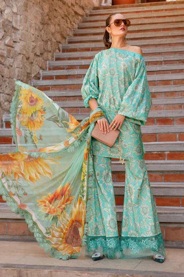 MARIA B DIGITAL LAWN D-96039 E - Aqsa Fabrics