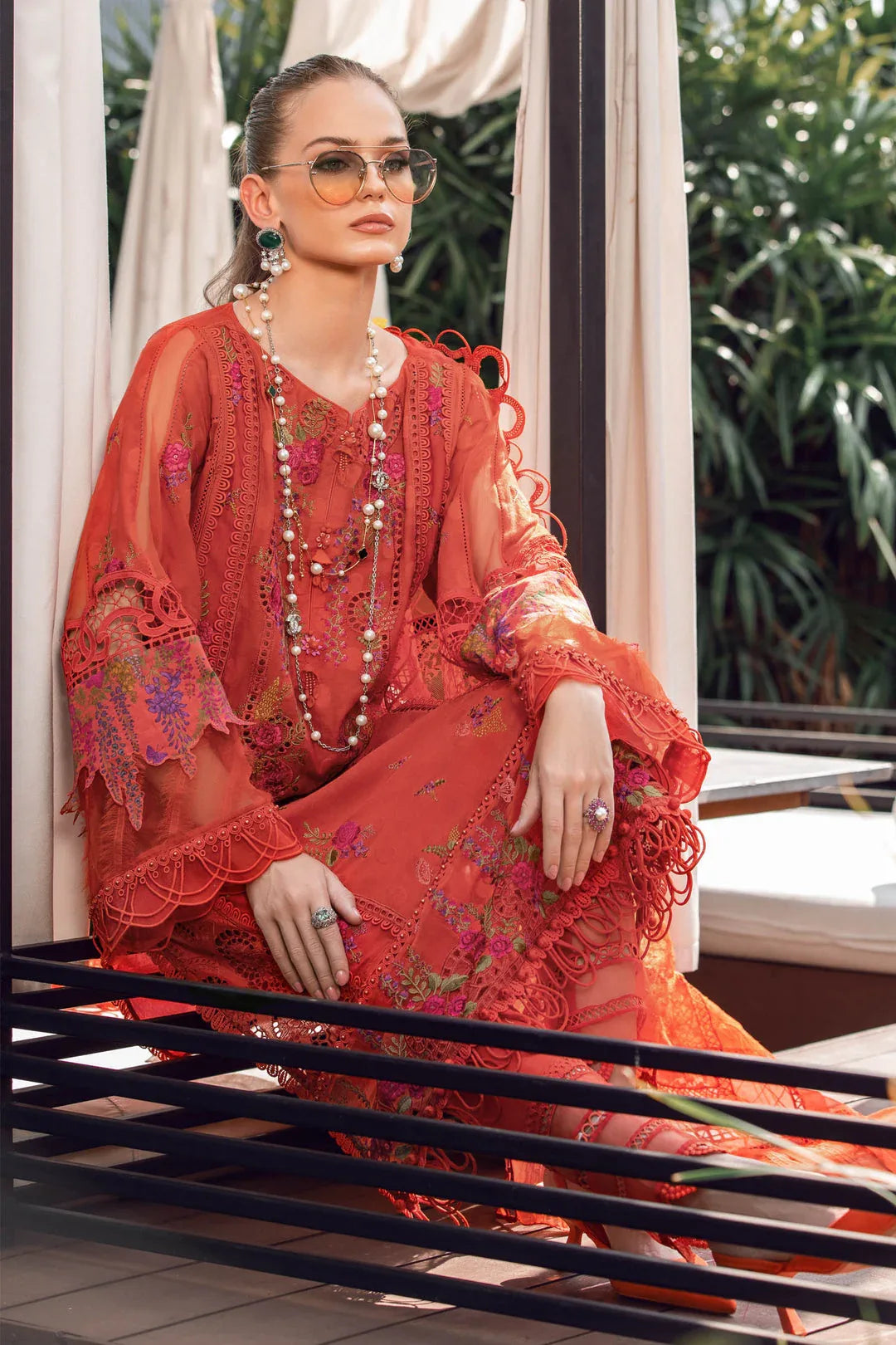 MARIA B EID COLLECTION EL-23-03-Brunt Orange - Aqsa Fabrics
