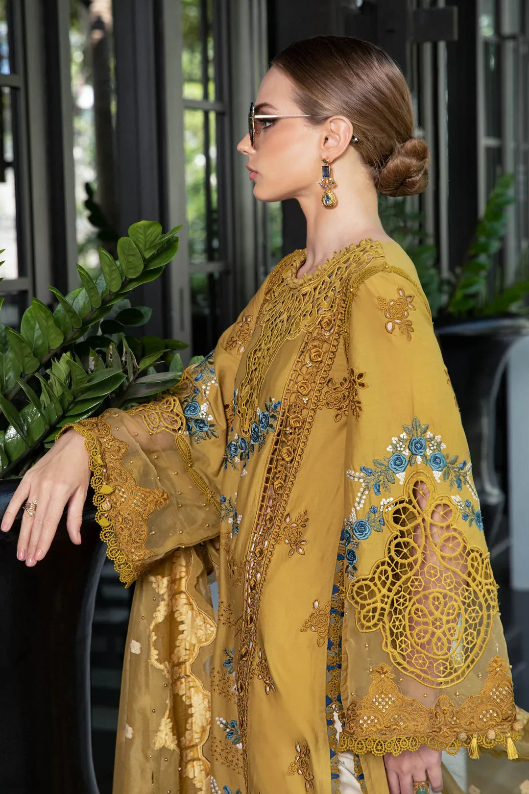 MARIA B EID COLLECTION UNSTITCHED EL-23-06-Mustard - Aqsa Fabrics