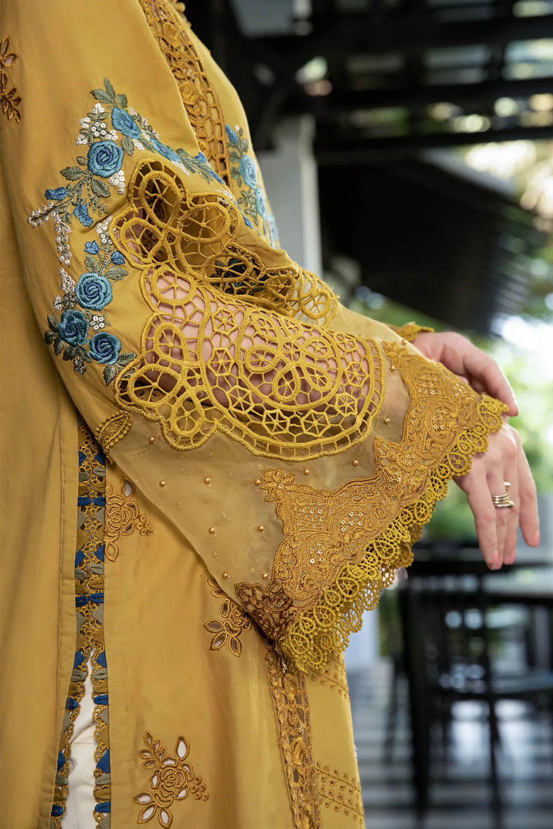 MARIA B EID COLLECTION UNSTITCHED EL-23-06-Mustard - Aqsa Fabrics