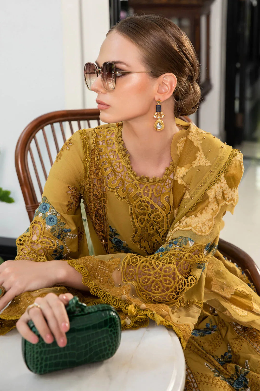 MARIA B EID COLLECTION UNSTITCHED EL-23-06-Mustard - Aqsa Fabrics