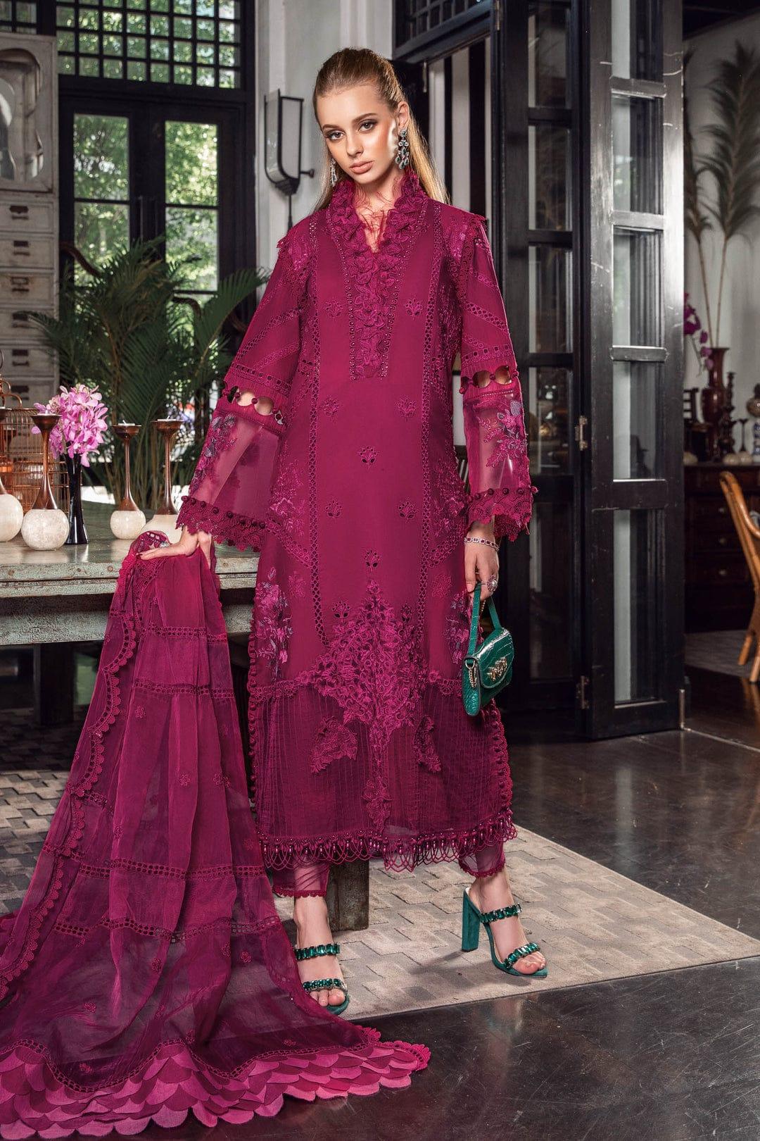 MARIA B EID COLLECTION UNSTITCHED EL-23-09-Magenta - Aqsa Fabrics