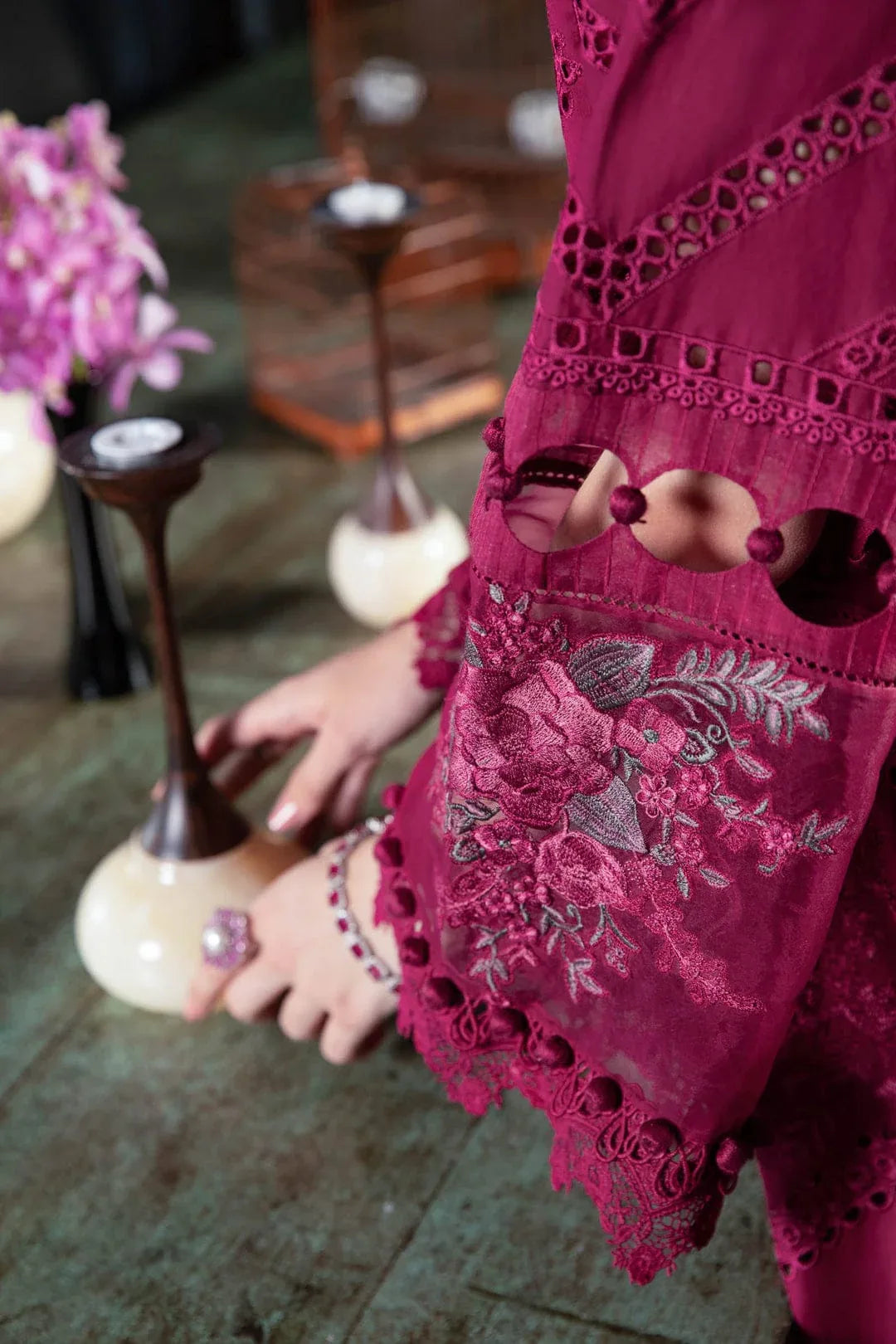MARIA B EID COLLECTION UNSTITCHED EL-23-09-Magenta - Aqsa Fabrics