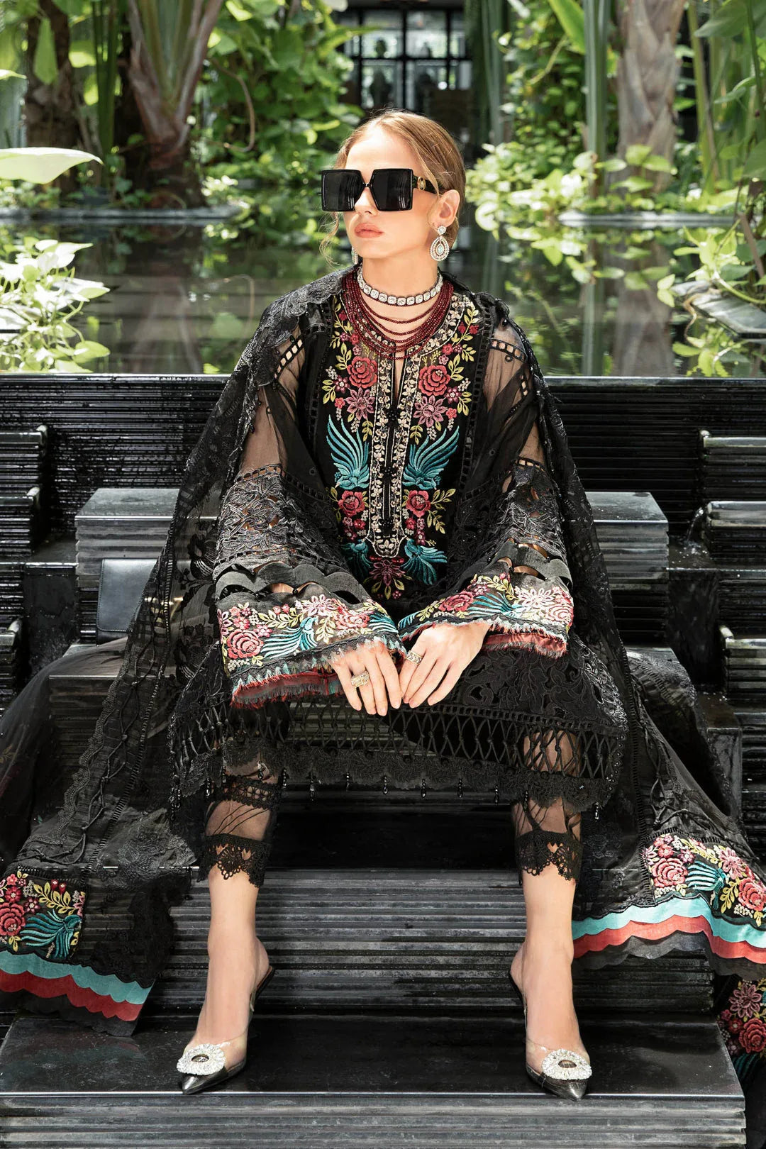 MARIA B EID LAWN COLLECTION EL-23-04-Black - Aqsa Fabrics