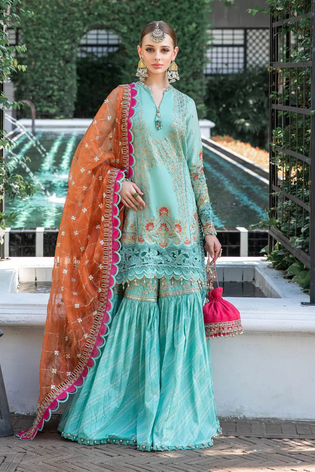 MARIA B EID LAWN COLLECTION EL-23-05-Sea Green - Aqsa Fabrics