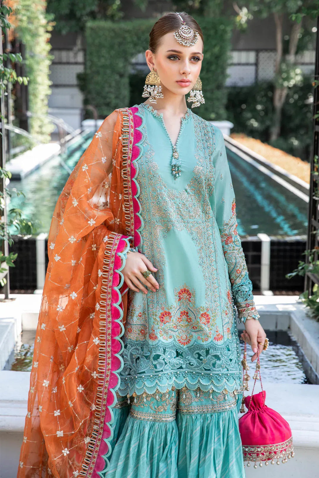 MARIA B EID LAWN COLLECTION EL-23-05-Sea Green - Aqsa Fabrics