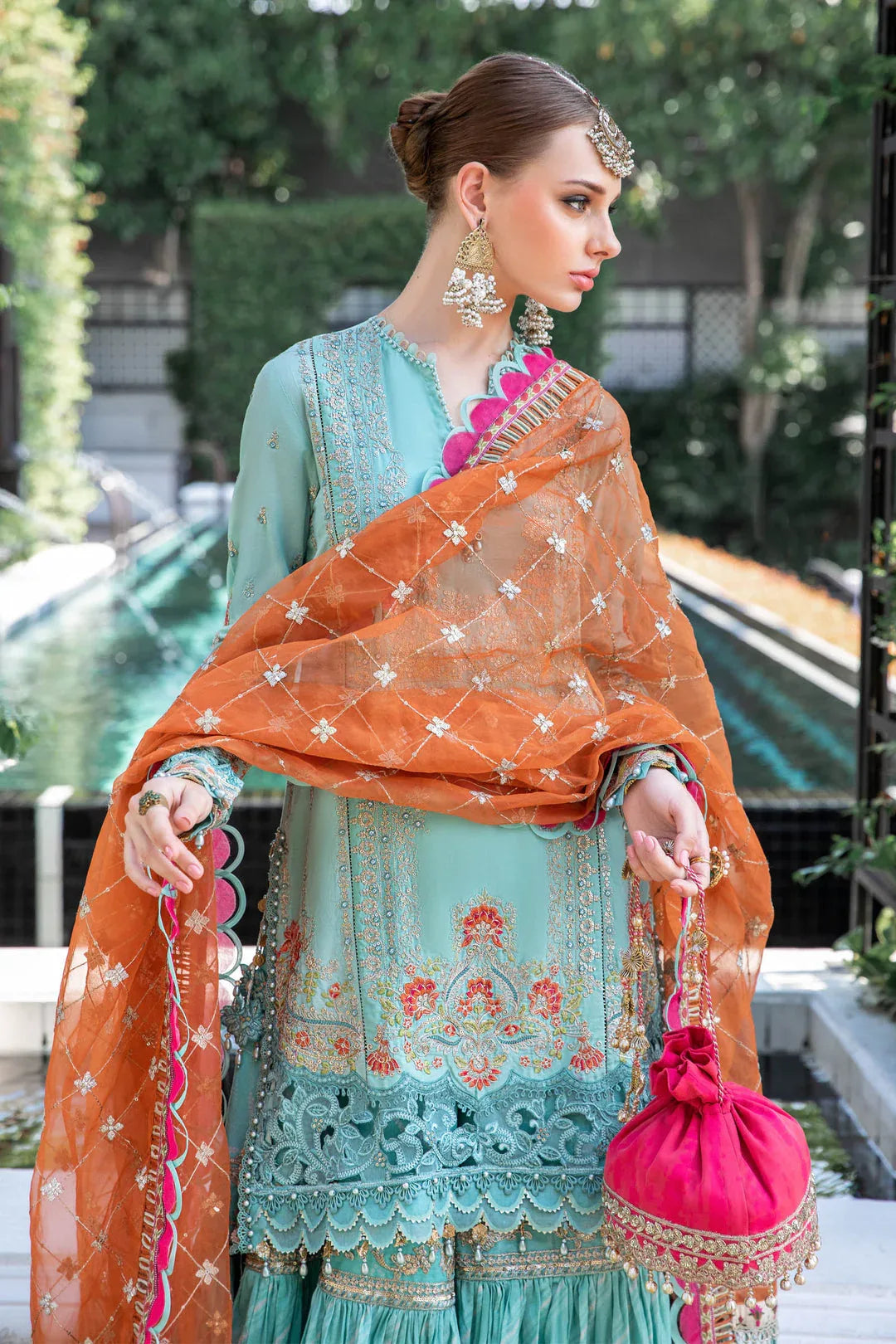 MARIA B EID LAWN COLLECTION EL-23-05-Sea Green - Aqsa Fabrics