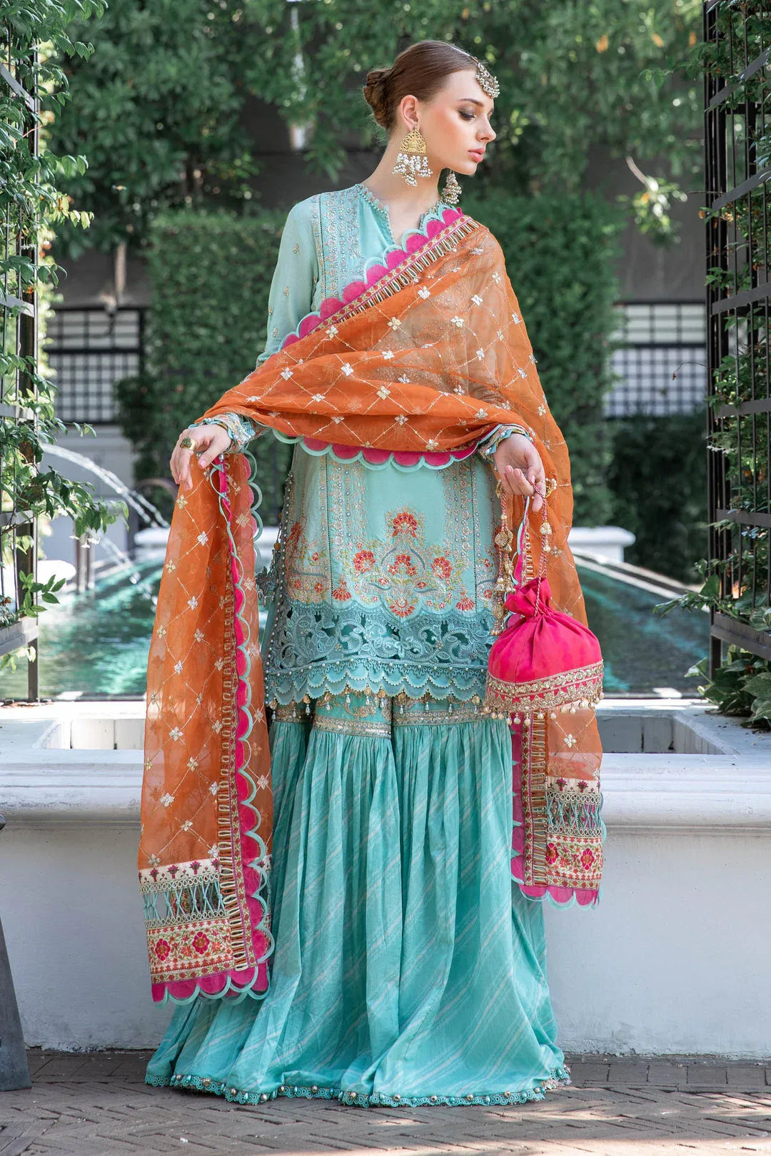 MARIA B EID LAWN COLLECTION EL-23-05-Sea Green - Aqsa Fabrics