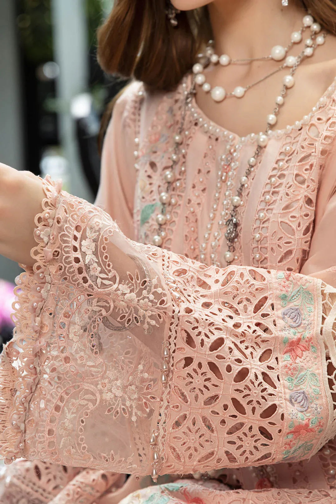 MARIA B EID LAWN COLLECTION EL-23-07-Peach - Aqsa Fabrics