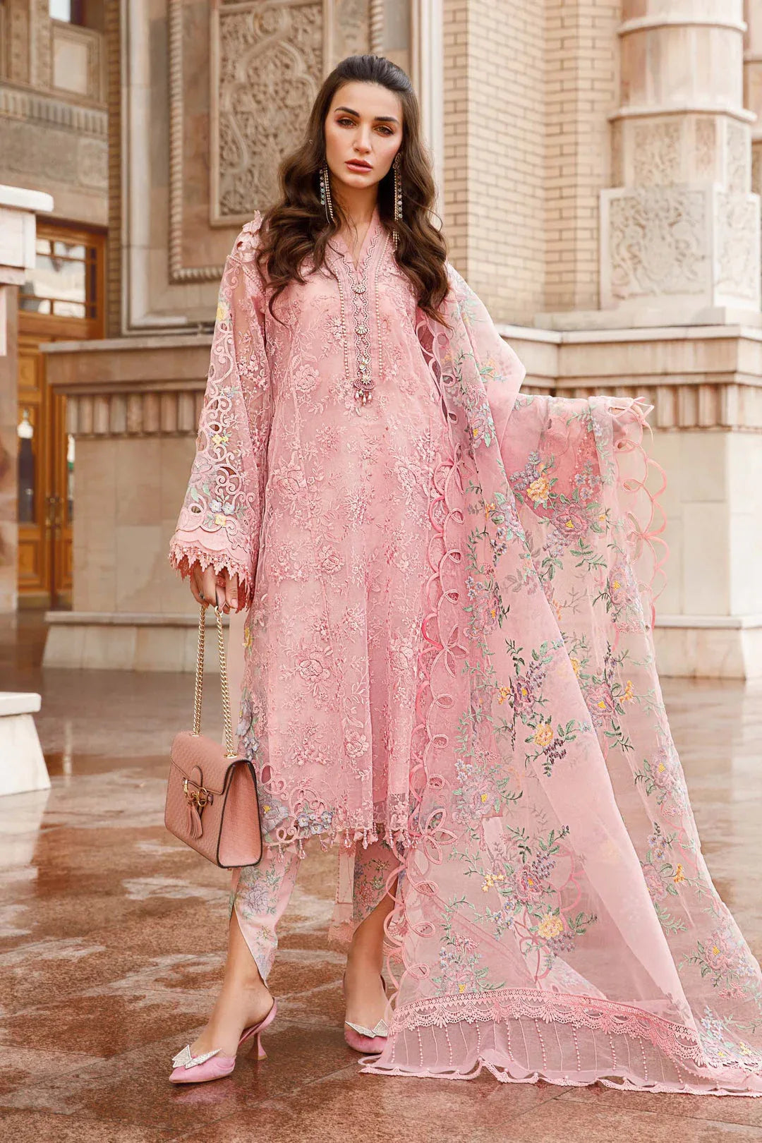 MARIA B EMBROIDED UNSTITCHED LAWN  D-2304-A - Aqsa Fabrics