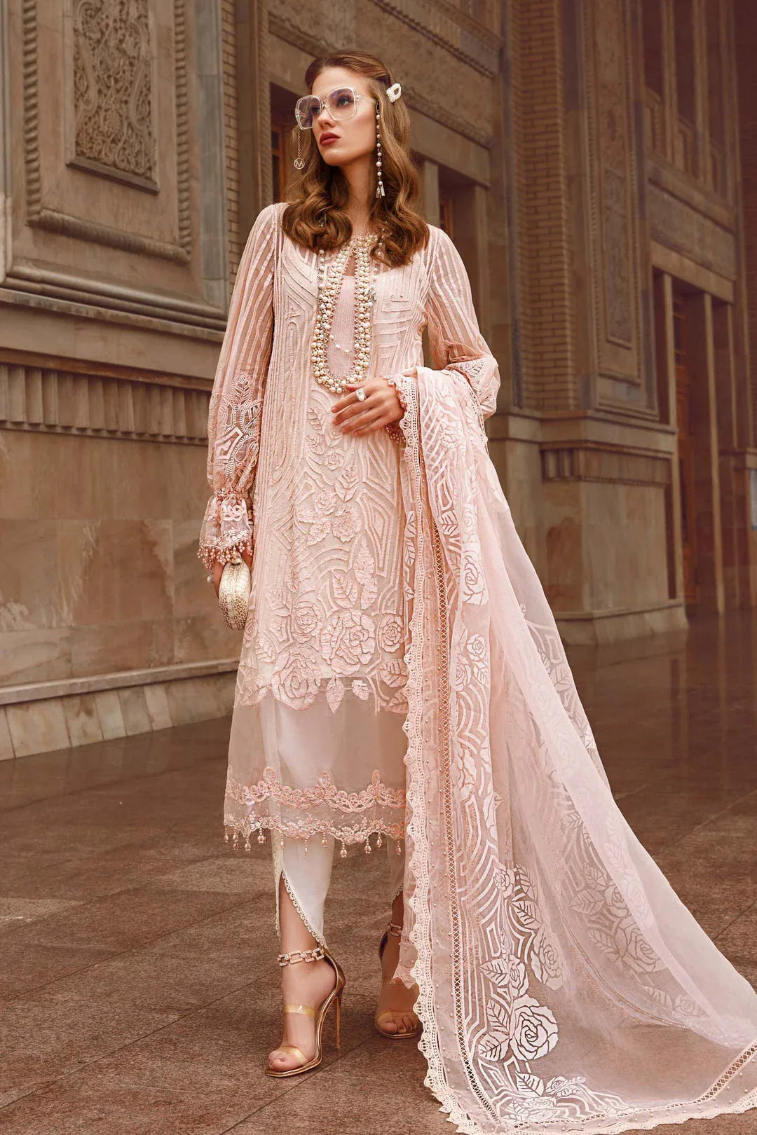 MARIA B EMBROIDED UNSTITCHED LAWN  D-2306-A - Aqsa Fabrics