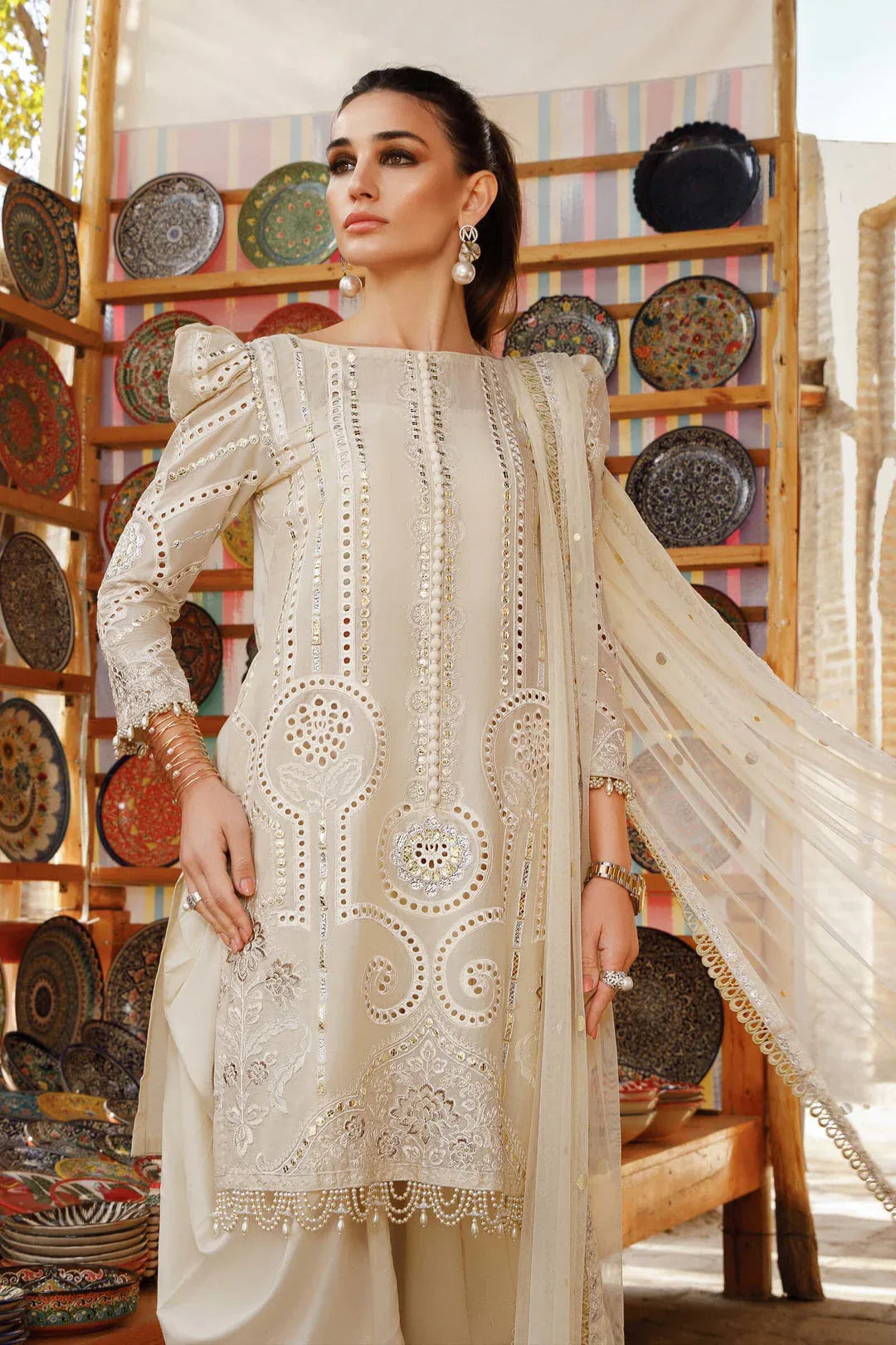 MARIA B EMBROIDED UNSTITCHED LAWN  D-2308-A - Aqsa Fabrics