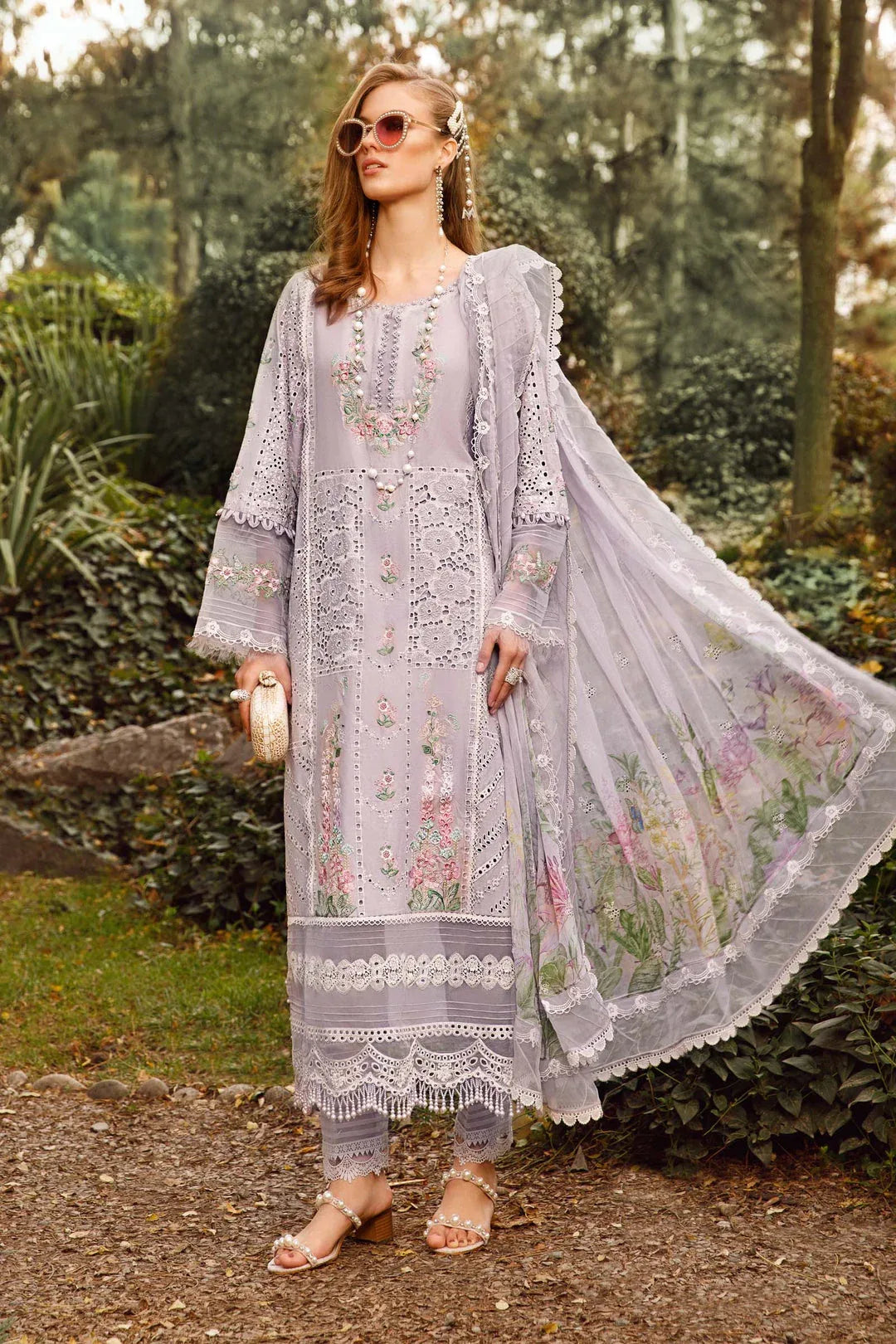MARIA B EMBROIDED UNSTITCHED LAWN  D-2309-B - Aqsa Fabrics