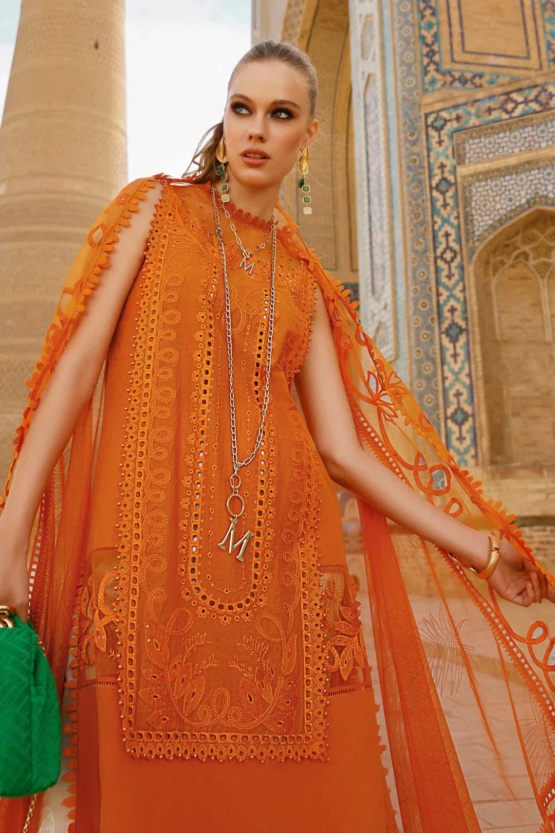 MARIA B EMBROIDED UNSTITCHED LAWN  D-2310-A - Aqsa Fabrics