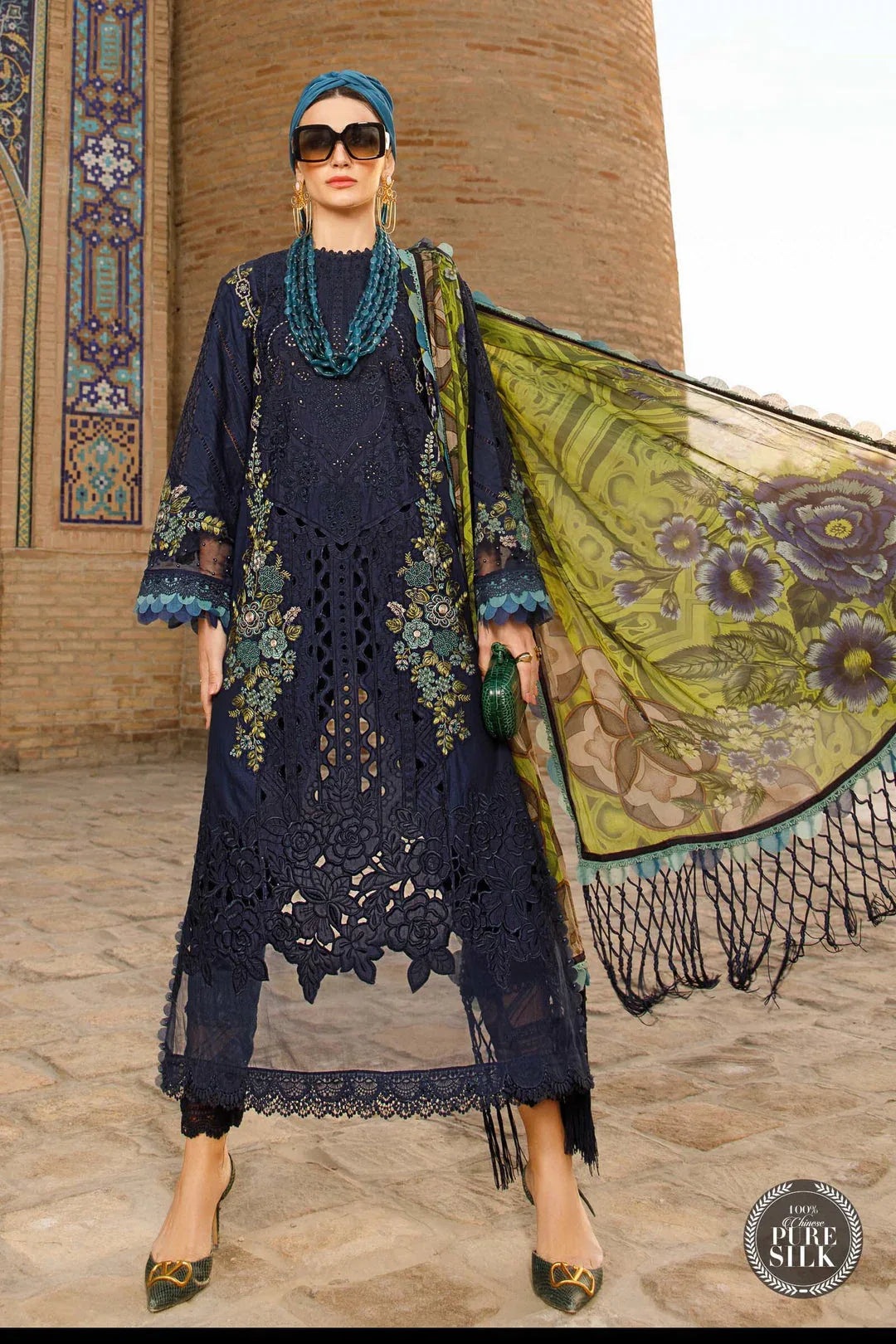 MARIA B EMBROIDED UNSTITCHED LAWN  D-2313-B - Aqsa Fabrics