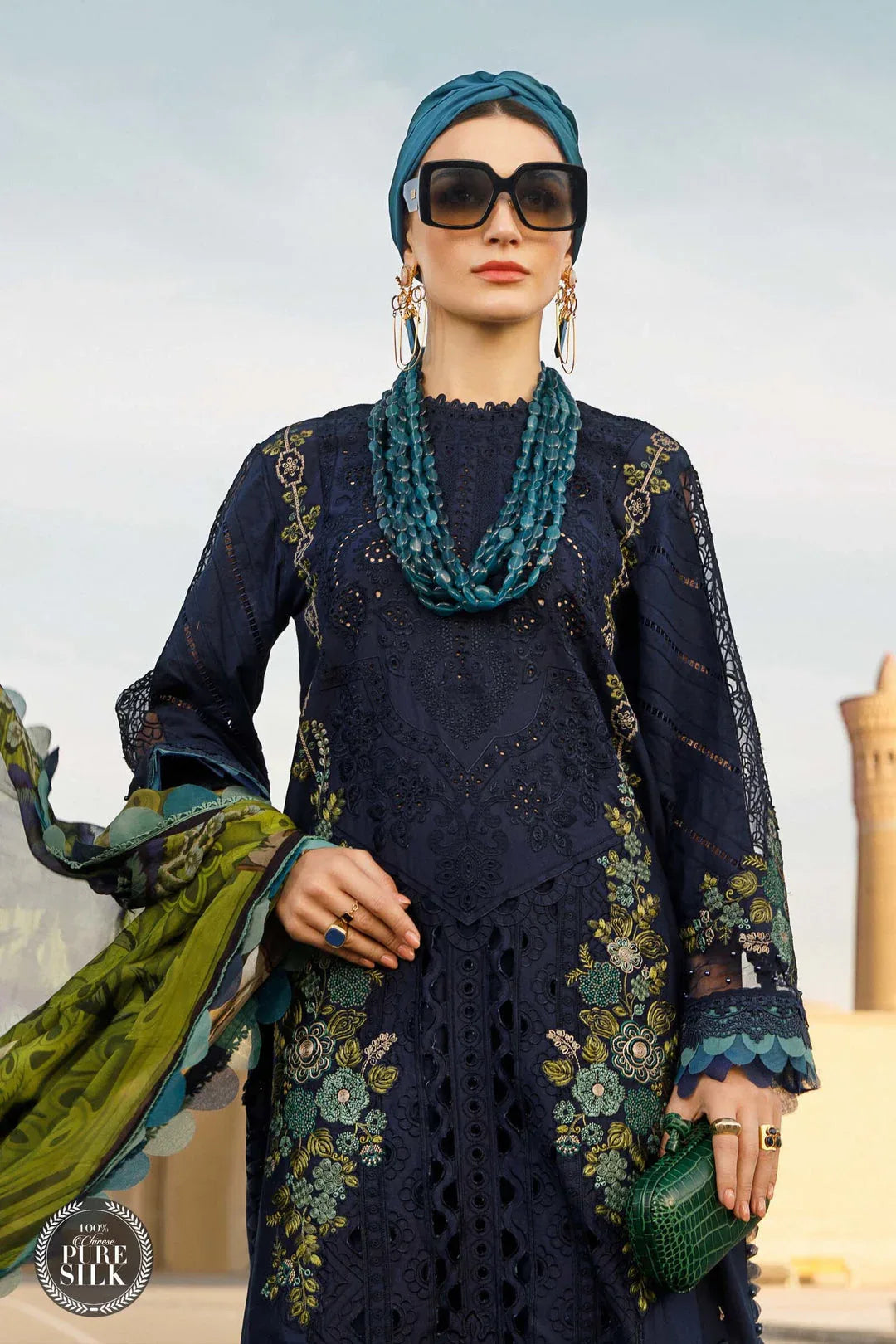 MARIA B EMBROIDED UNSTITCHED LAWN  D-2313-B - Aqsa Fabrics