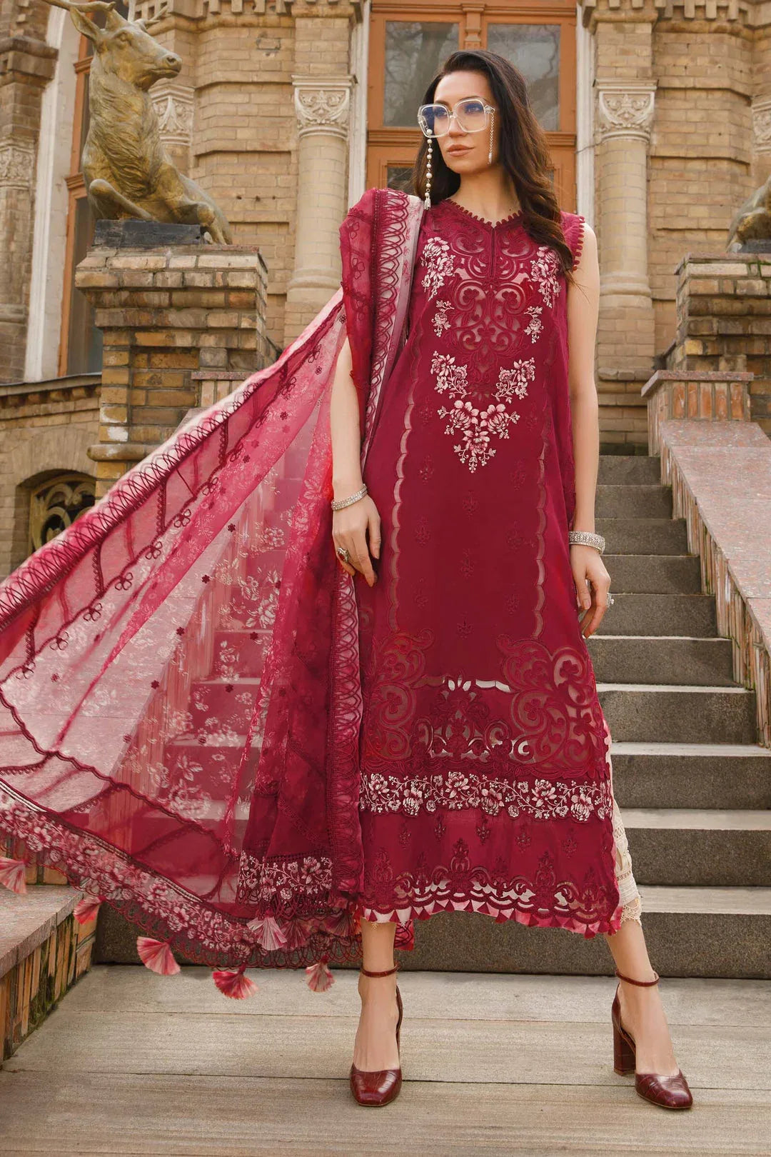 MARIA B EMBROIDED UNSTITCHED LAWN  D-2315-B - Aqsa Fabrics