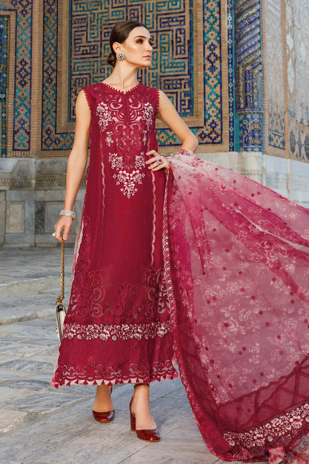 MARIA B EMBROIDED UNSTITCHED LAWN  D-2315-B - Aqsa Fabrics
