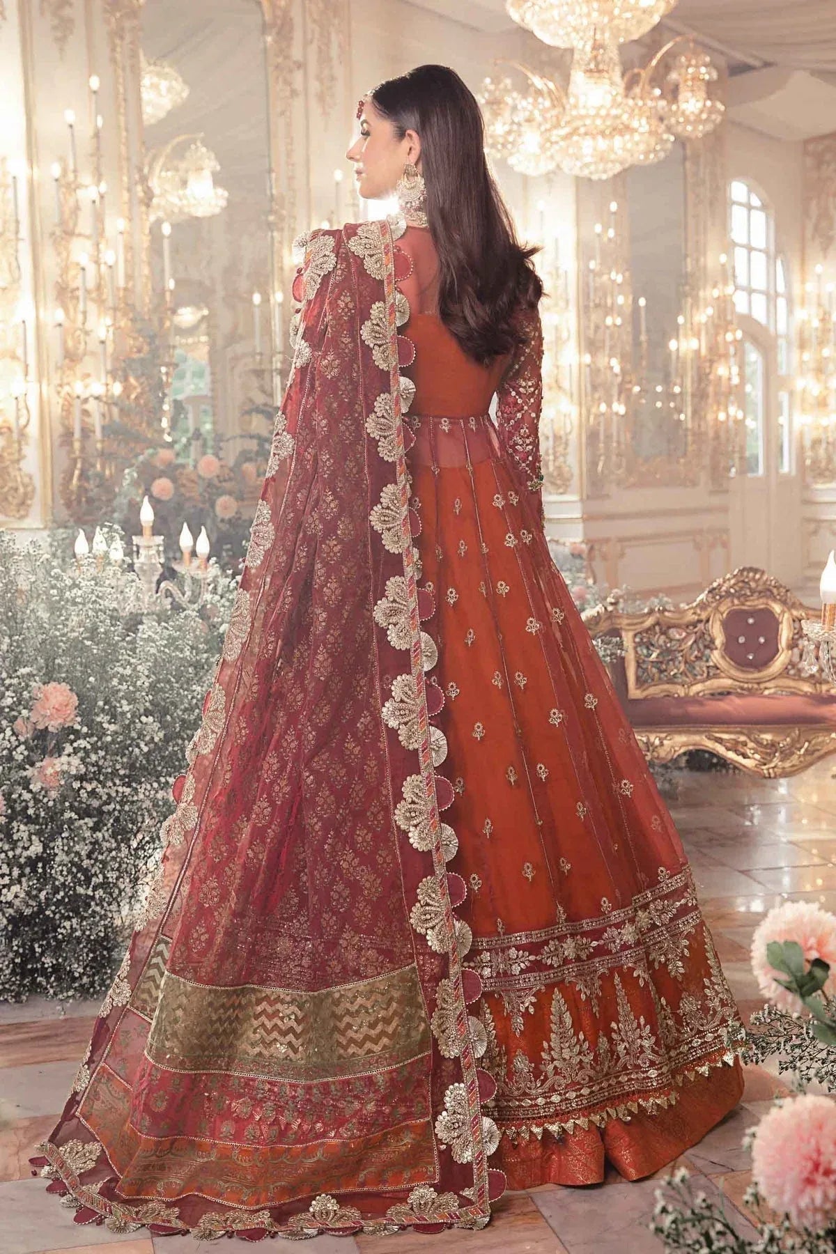 MARIA B-MBROIDERED | Maroon BD-2705 - Aqsa Fabrics