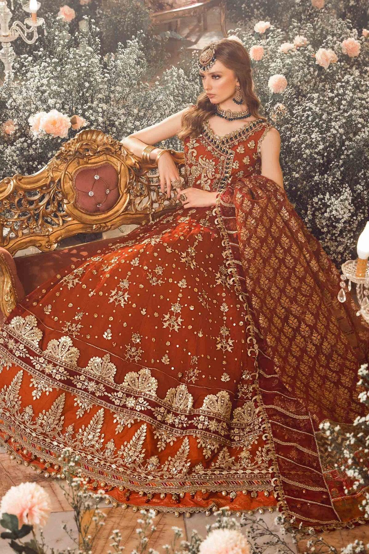 MARIA B-MBROIDERED | Maroon BD-2705 - Aqsa Fabrics