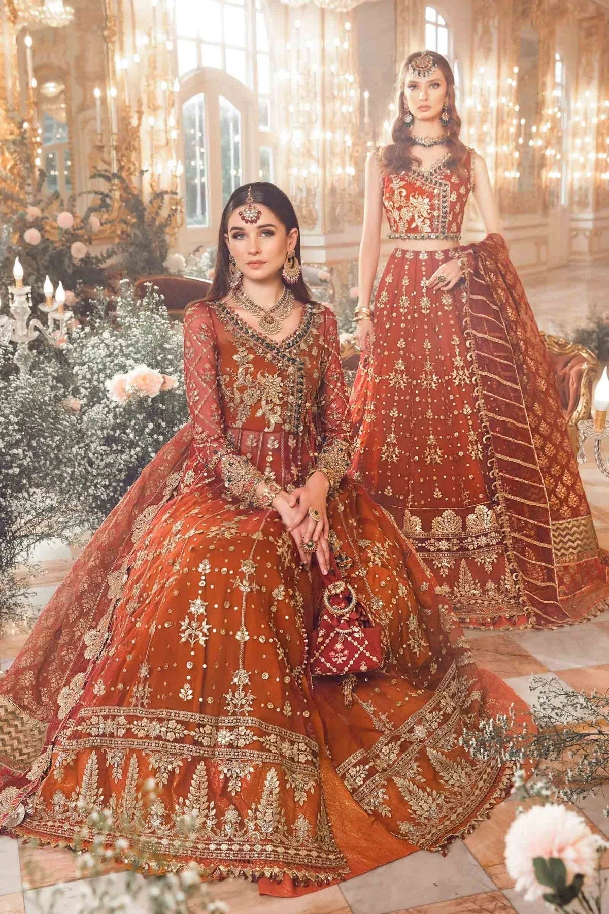 MARIA B-MBROIDERED | Maroon BD-2705 - Aqsa Fabrics